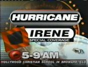 WFOR CBS4 News Special Edition: Hurricane Irene 5AM-9AM - Special Coverage Tomorrow promo for Mid-Fall 1999