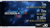 WCAU NBC10 News - Decision 2016: Election Night Line-Up - Tonight promo for November 8, 2016