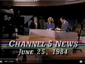 WMAQ The Channel 5 News 10PM Weeknight open from June 25, 1984