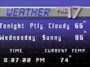 WPHL PHL17 - Weather @ 8:27PM ident from July 31, 1990