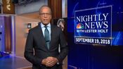 NBC Nightly News with Lester Holt open from September 19, 2018