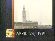 KPIX Channel 5 Eyewitness News 6:30AM Report bumper from April 24, 1991