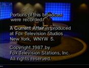 WNYW Fox Channel 5 - A Current Affair close from September 9, 1987