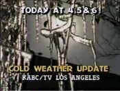 KABC Channel 7 Eyewitness News 4PM, 5PM And 6PM Weekday - Cold Weather Update - Today ident for January 16, 1987