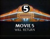 WNYW Fox Channel 5 - Movie 5 - Will Return bumper from Early-Mid March 1986