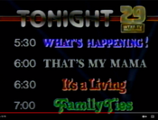 WTXF TV29 - Comedy Line-Up (5:30PM-7:30PM) - Tonight ident from Early June 1988