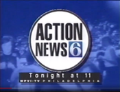 WPVI Channel 6 Action News 11PM Weeknight - Beatle Mania - Tonight ident for November 22, 1995