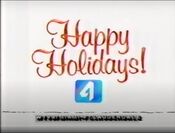 WTVJ Channel 4 - Happy Holidays! ident - Mid-Late December 1987