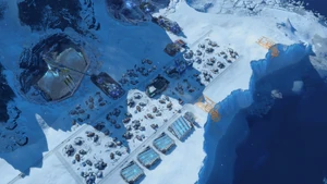 Unsere erweiterte Siedlung mit Molybdänmine, Neuromodulfabrik und weiteren Wohnhäusern.