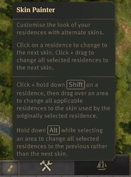 Skin Painter tool can be activated by clicking the paintbrush button next to the construction menu tab.