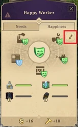The paintbrush icon on the right side of the building's menu allows to select a specific skin for the selected building.