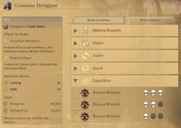 Statistics items expedition.jpg (119 KB) Item Source tab showing a list of expeditions and their difficulties which completion can provide the selected item as a reward