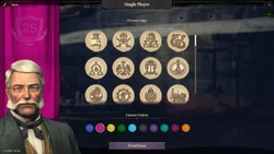 Creating new game in Creative Mode - selecting the logo and colour