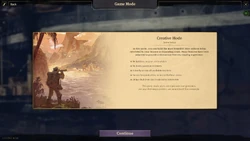Creating new game in Creative Mode - general information about the game mode