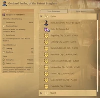 Statistics items visitor.jpg (171 KB) Item Source tab showing a list of attractiveness ratings and special pools which enable obtaining the selected item in a form of a special visitor