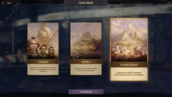 Creating new game in Creative Mode - selecting the game mode