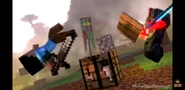 Chris using a thin wooden slab on a Red Villager Knight