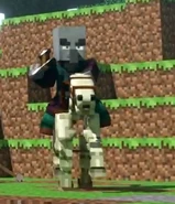 An Illager Rider aloft his skeletal steed