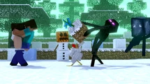 The Snow Golem see the other mobs following MrFudgeMonkeyz and Boop