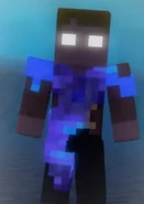 Herobrine Greg wearing the tattered armor in Annoying Villagers 49