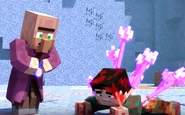 A bleeding Chris before his death convincing Boop to splash the potion on Steve and MrFudgeMonkeyz in Annoying Villagers 14