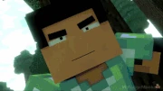 Herobrine engages in a ferocious battle with Grave.
