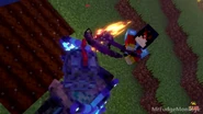 The Iron Golem Warrior about to be attacked by Lemur