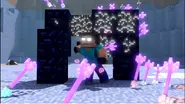 Herobrine Chris getting attacked by Villagers.