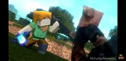 Alex grabbing hold of a Netherite Spear