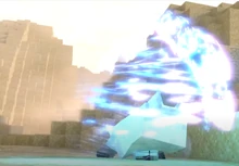 Fuzzy Cloud shooting the Wind Blade forwards