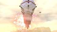 An airship coming out