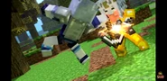 -RiverWolf- fighting a Villager Scout in the past
