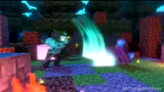 Blue Demon slamming his trident on Steve in Annoying Villagers 38