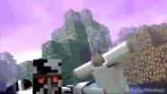 Corrupted Iron Golem using the Fire Staff in the same episode