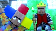 Villager Jester, a derp, harassing the Villager King