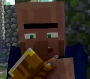 Mustard writing something in the book in Annoying Villagers 50