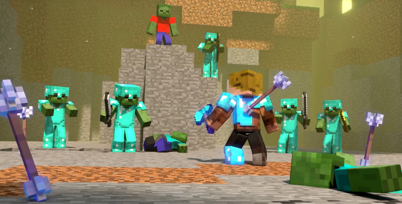 minecraft herobrine with diamond armor