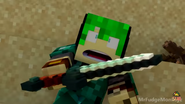 Saikas_Colutte being scared after his hair got green dyed by Woopie the Sword