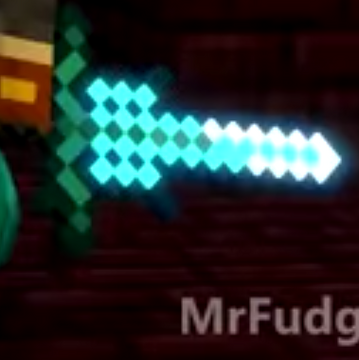 blue flaming sword