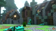 Alex Pickaxe Grappling to a roof