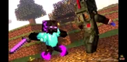 WillieBear123 fighting a Red Villager Knight