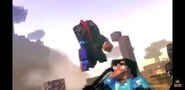 Chris fighting against two Red Villager Knights