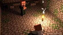 The old villager explaining the war between the Players and the Villagers to the White-robed villager
