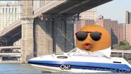 Orange as PSY Riding on a boat in New York City