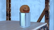 Orange laughing on a can