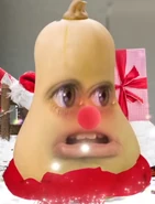 Squash dressed up as Rudolph the red nose Reindeer