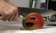 Fork stabbing Mango