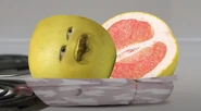 Grapefruit cut in half screaming