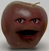 Midget Apple looking at the audience.