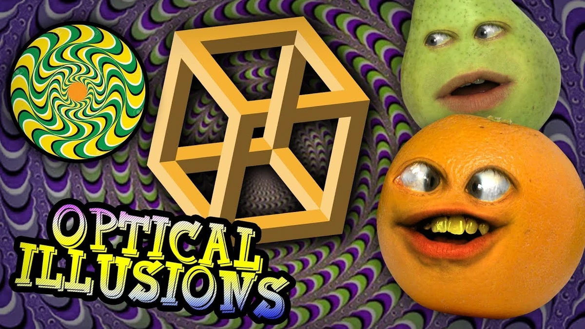 Annoying Orange React to CRAZY OPTICAL ILLUSIONS! Annoying Orange